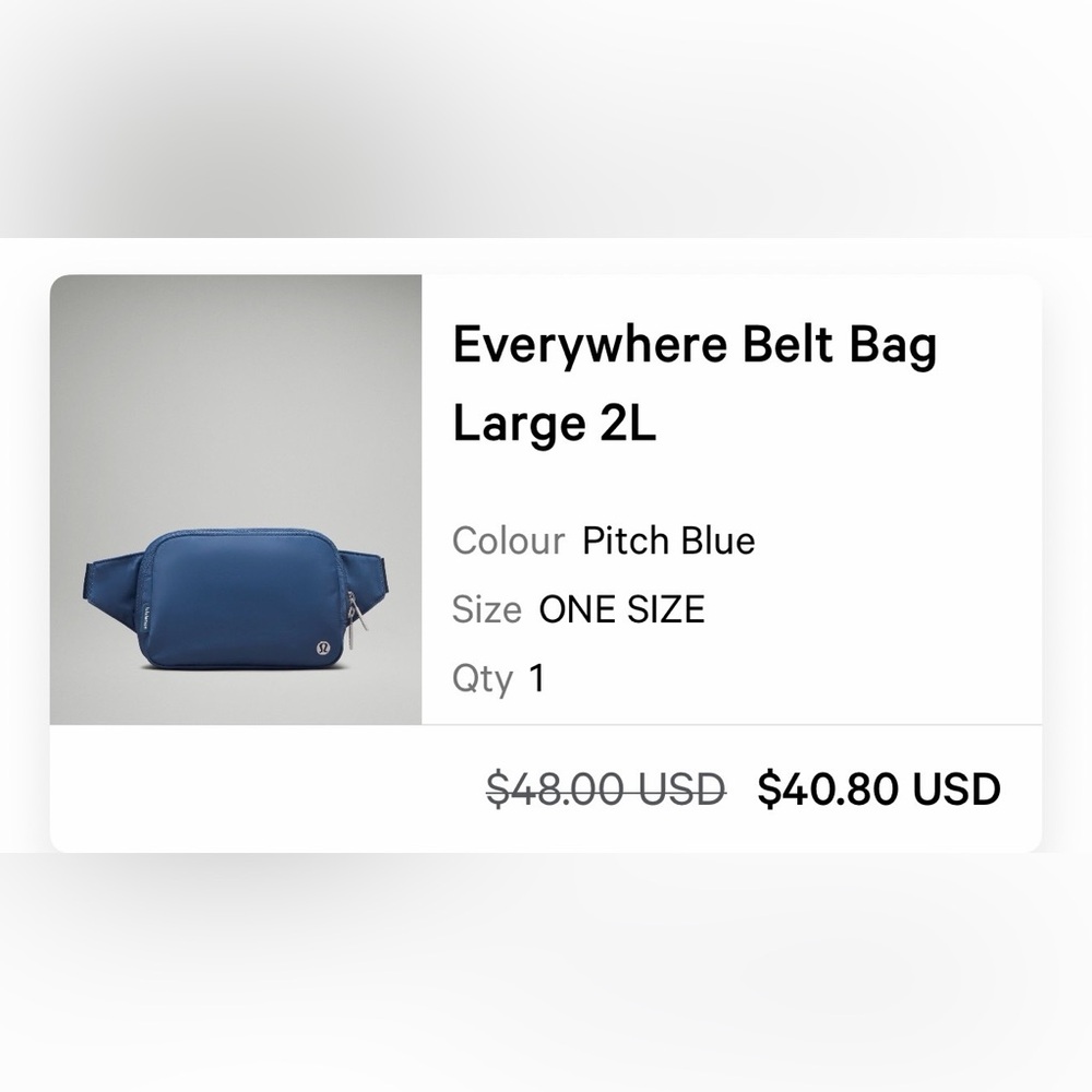 Lululemon Athletica Navy Belt Bag